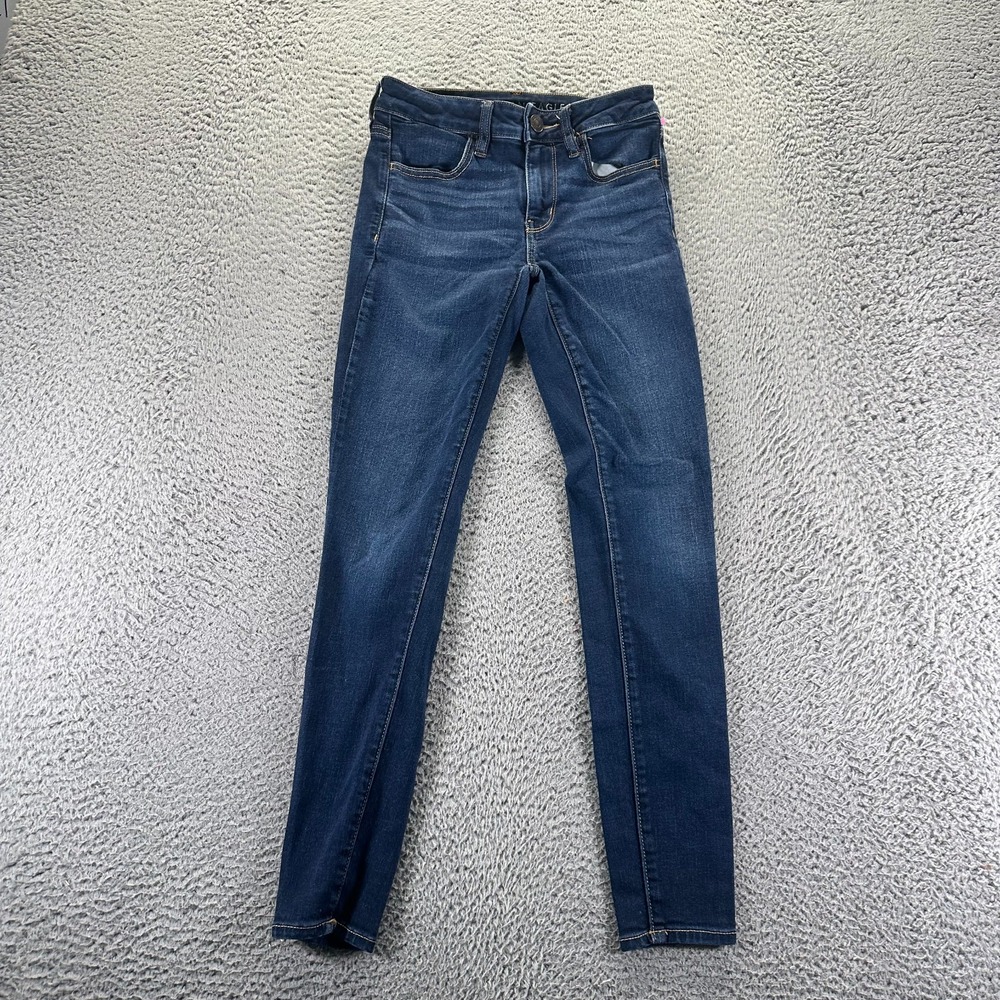 American Eagle Outfitters Next Level Jeans Women 2 Blue Denim Jegging Skinny Leg